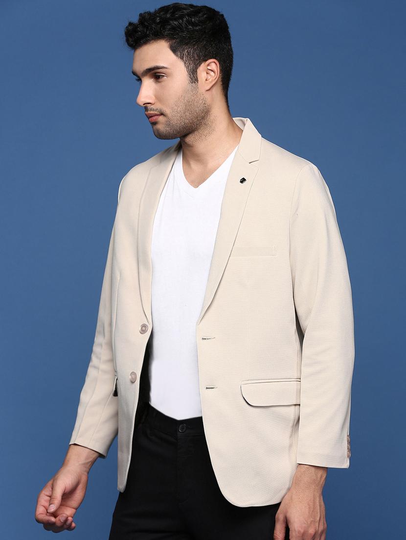 men long sleeved solid single breasted casual blazer - 21376951 -  Standard Image - 1