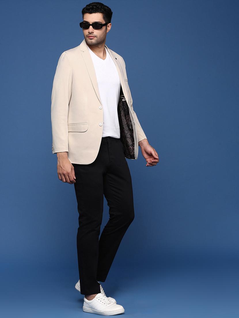 men long sleeved solid single breasted casual blazer - 21376951 - Standard Image - 4