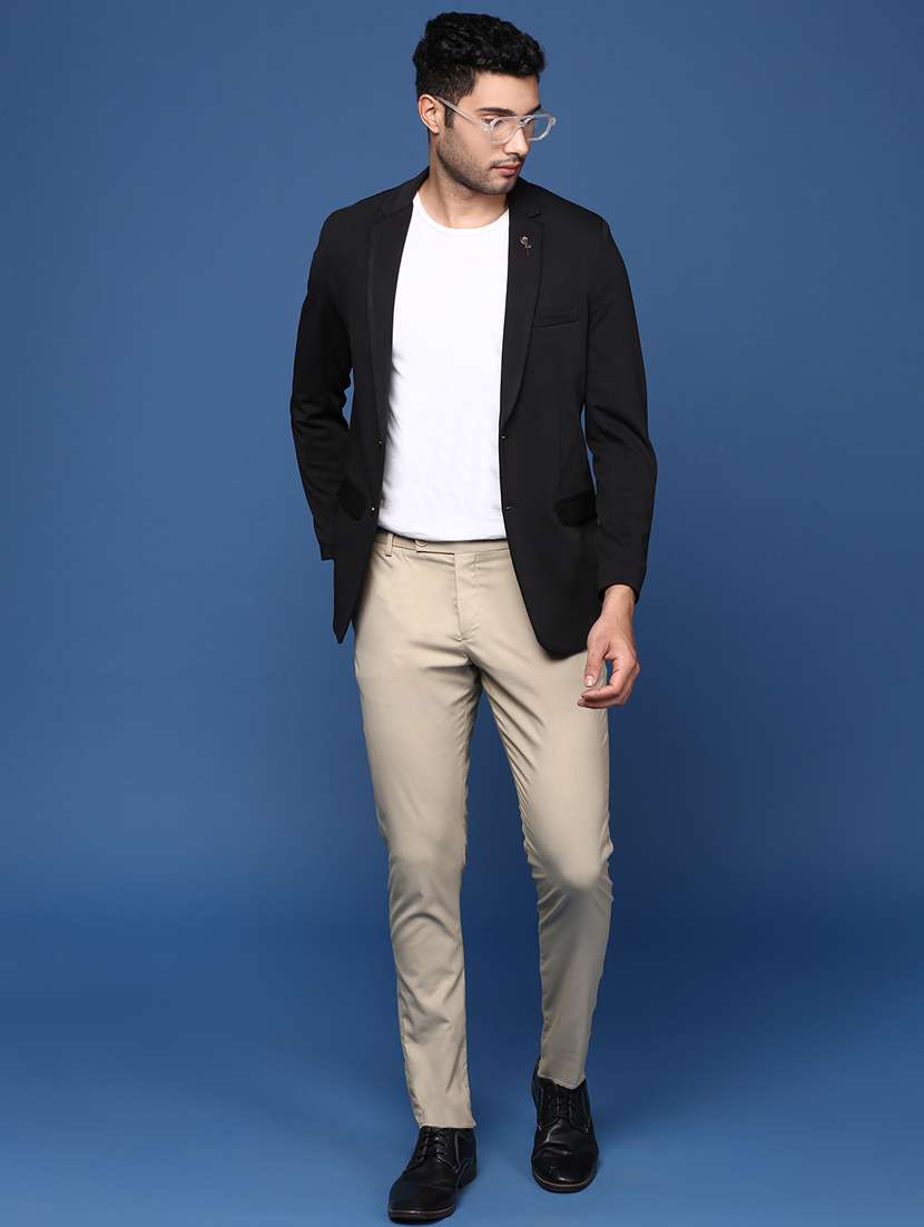 men long sleeved solid single breasted casual blazer - 21376952 -  Standard Image - 4