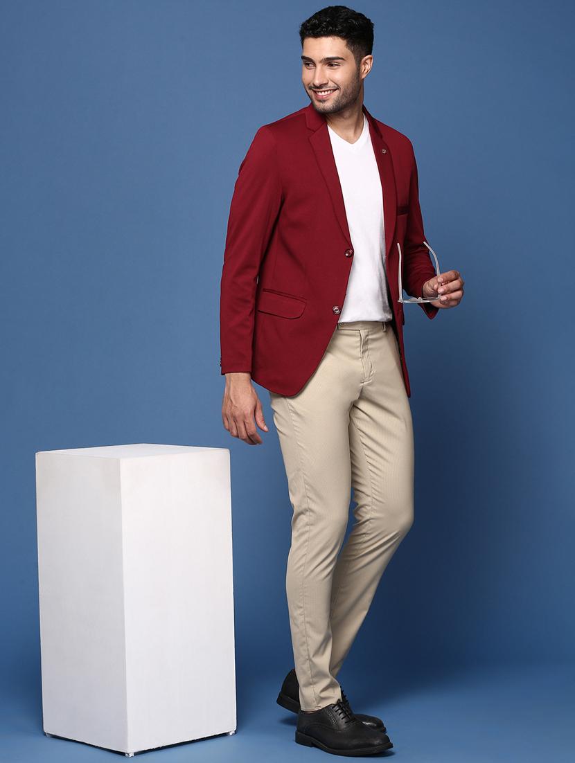 men long sleeved solid single breasted casual blazer - 21376954 - Standard Image - 4