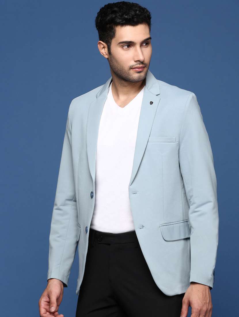 men solid single breasted blazer - 21376956 -  Standard Image - 1