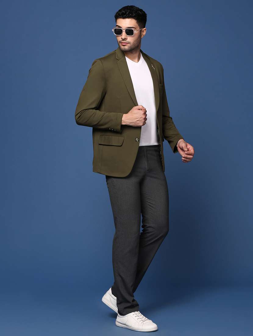 men long sleeved solid single breasted casual blazer - 21376958 -  Standard Image - 4