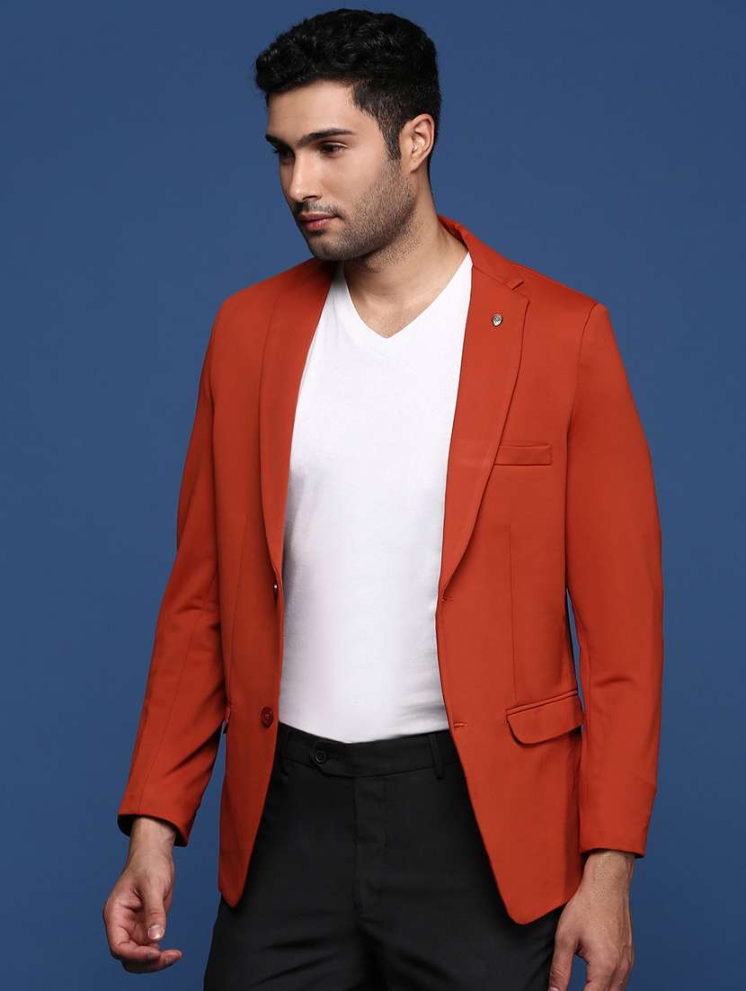 men long sleeved solid single breasted casual blazer - 21376960 -  Standard Image - 1