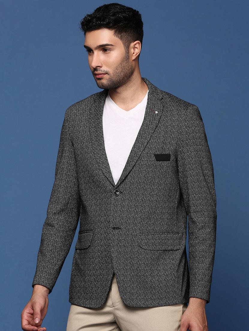 men long sleeved self design single breasted casual blazer - 21376965 - Standard Image - 1