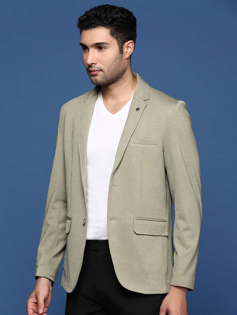 men solid single breasted blazer - 21376967 -  Standard Image - 1