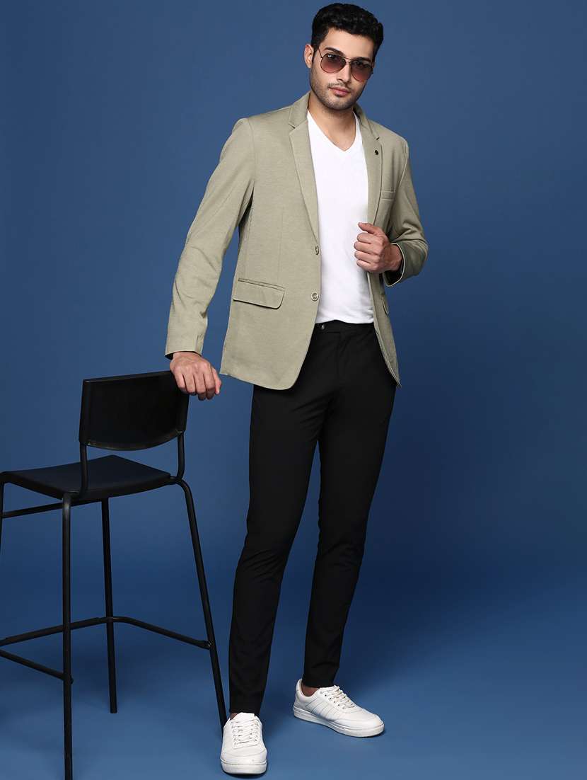men solid single breasted blazer - 21376967 -  Standard Image - 4