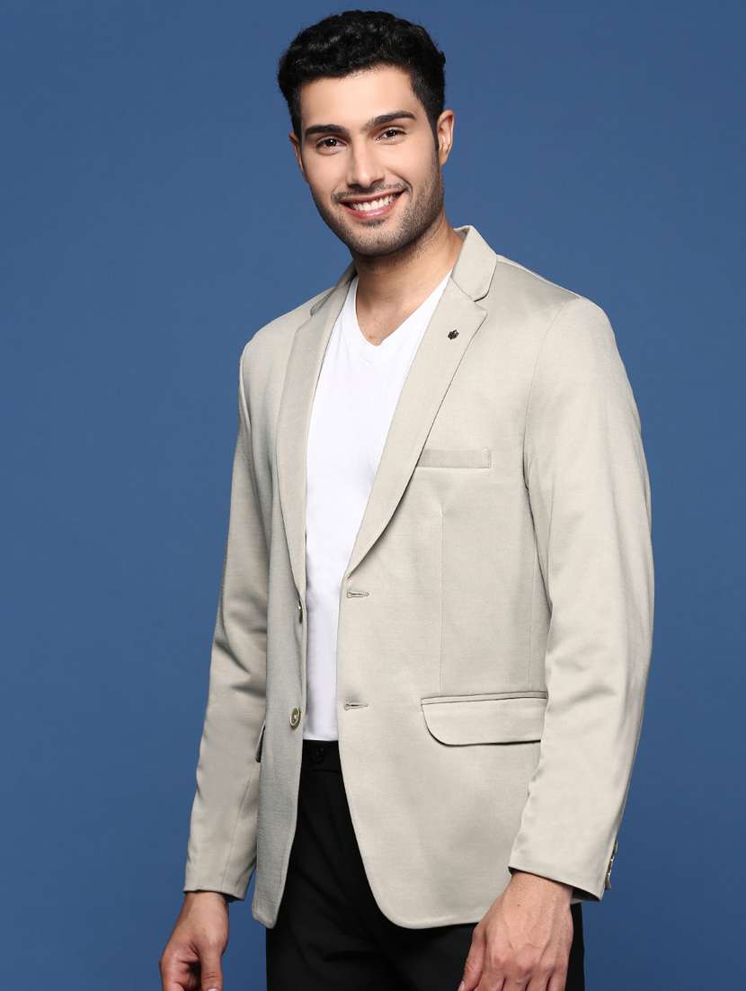 men long sleeved solid single breasted casual blazer - 21376968 -  Standard Image - 1