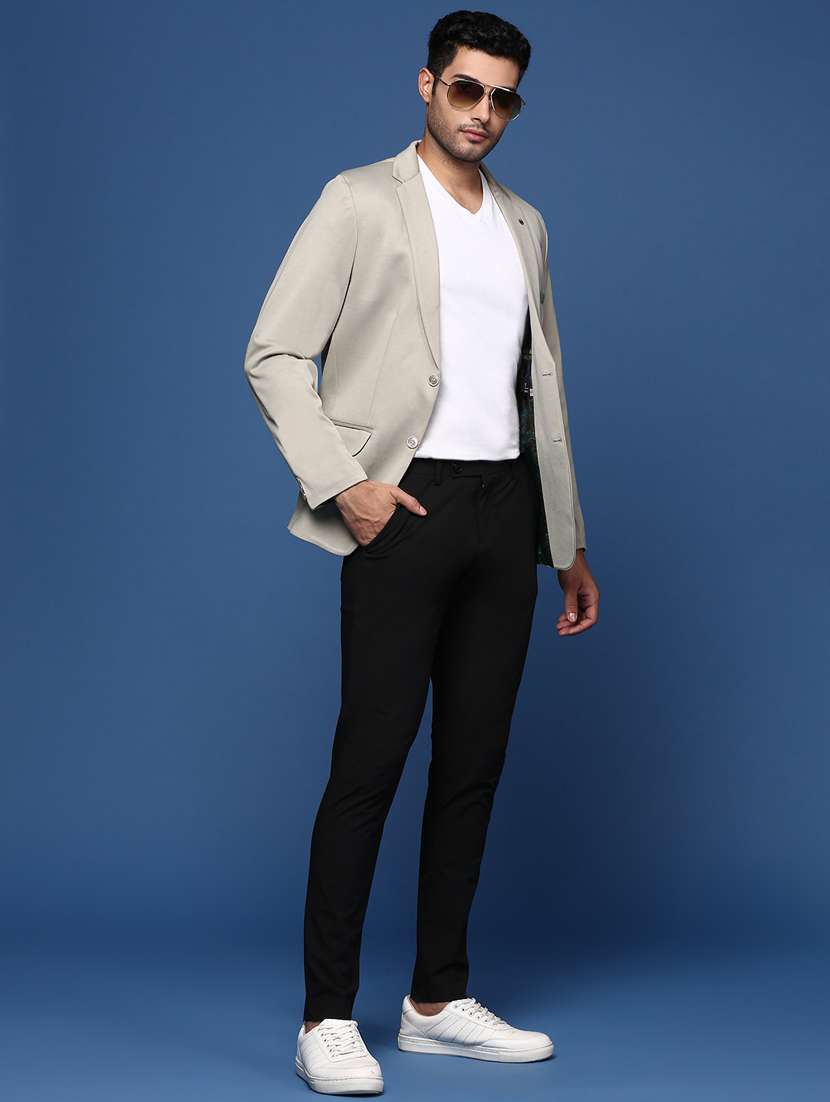 men long sleeved solid single breasted casual blazer - 21376968 -  Standard Image - 4