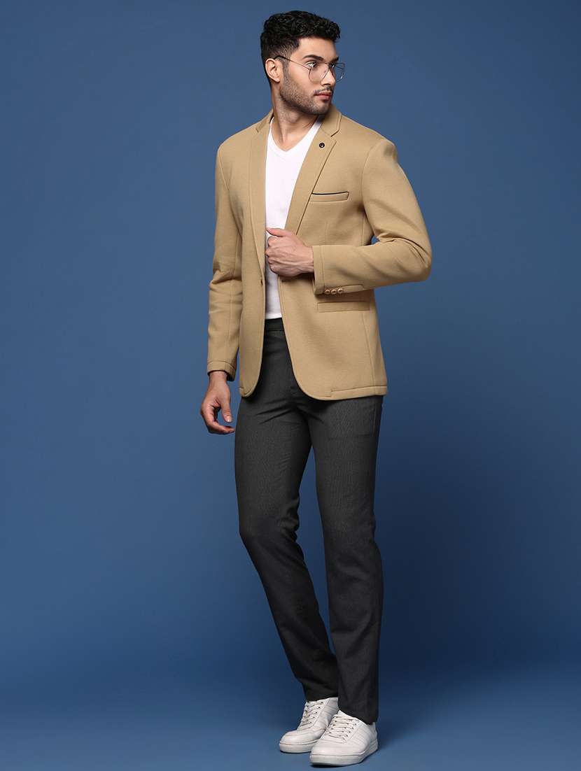 men solid single breasted blazer - 21376970 -  Standard Image - 4