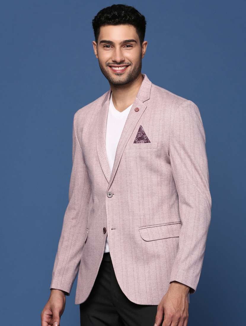 men striped single breasted blazer - 21376979 - Standard Image - 1