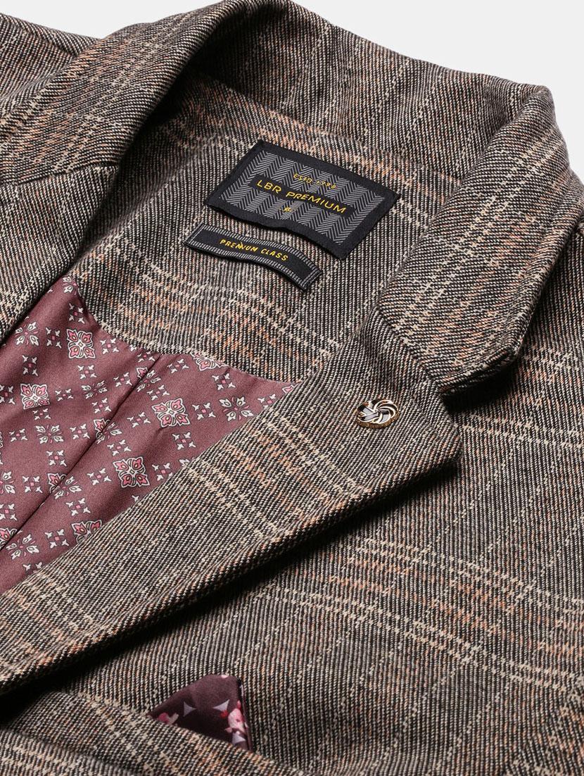 men long sleeved checkered single breasted casual blazer - 21376980 - Standard Image - 6