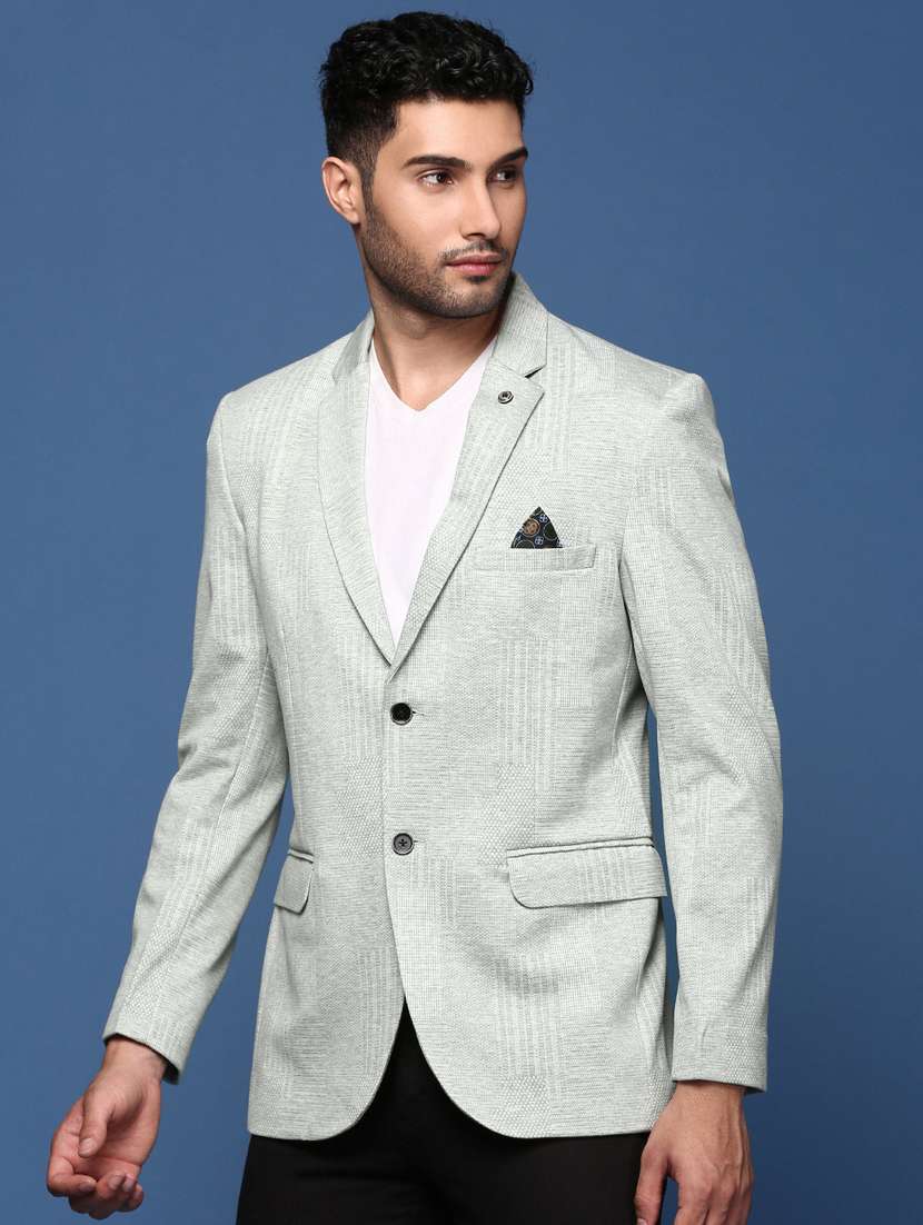 men long sleeved self design single breasted casual blazer - 21376981 -  Standard Image - 1