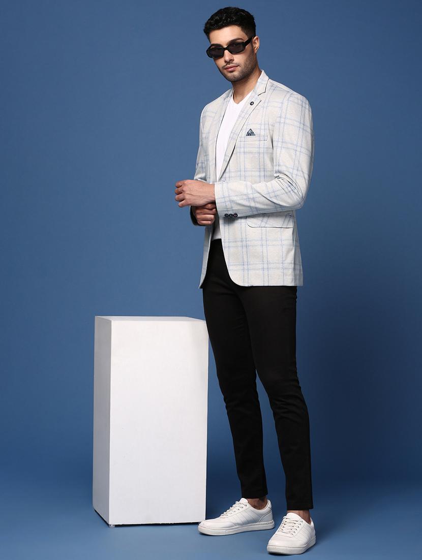 men checkered single breasted blazer - 21376983 - Standard Image - 4