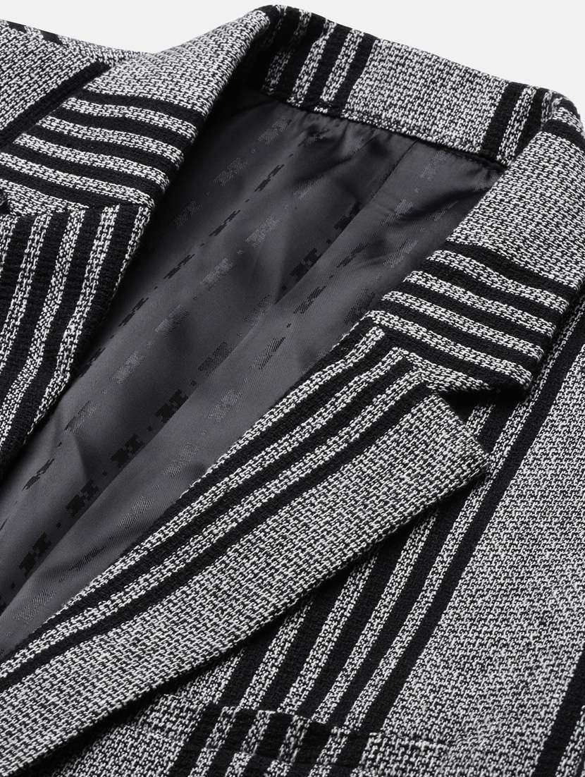 men long sleeved striped single breasted casual blazer - 21376986 -  Standard Image - 6