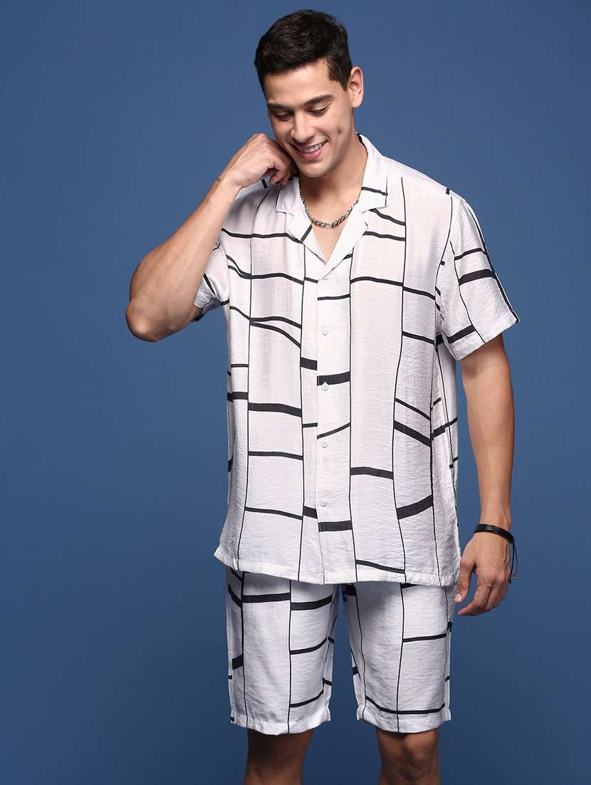 men printed cotton co-ord set