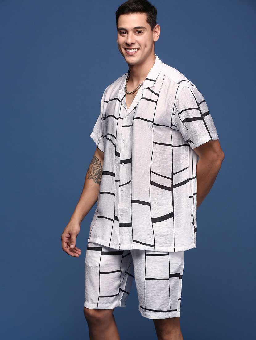 men printed cotton co-ord set - 21376992 -  Standard Image - 1