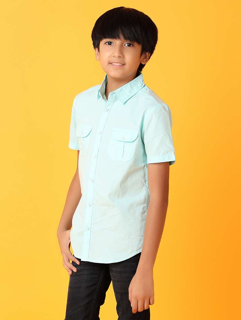 boys collared solid shirt - 21378276 -  Standard Image - 1
