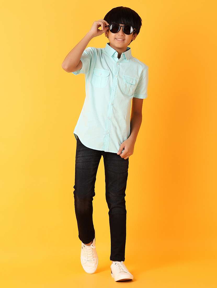 boys collared solid shirt - 21378276 -  Standard Image - 4