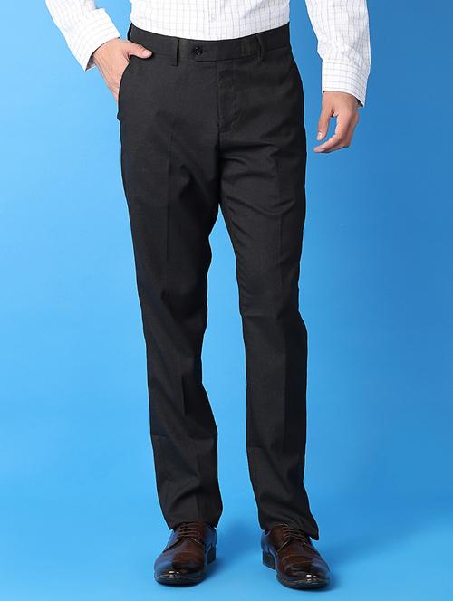 men solid flat front formal trouser - 21378321 -  Standard Image - 0