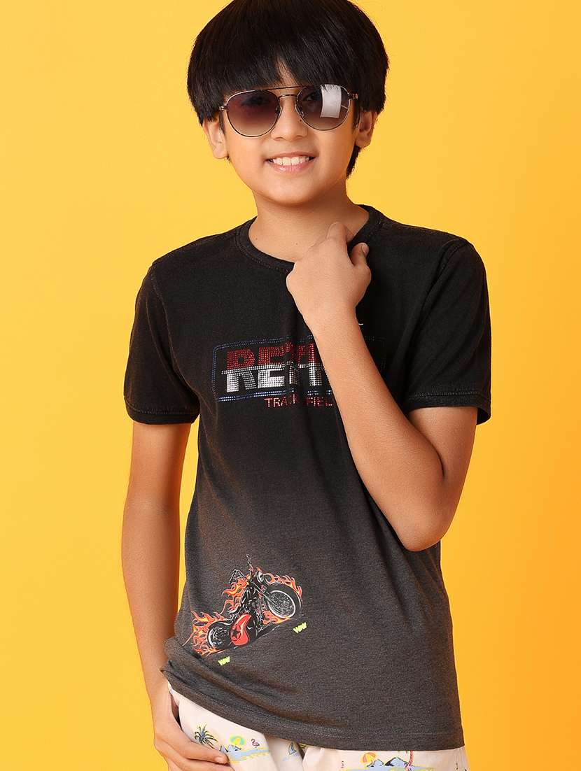 boys round neck short sleeves t-shirts - 21378332 -  Standard Image - 1