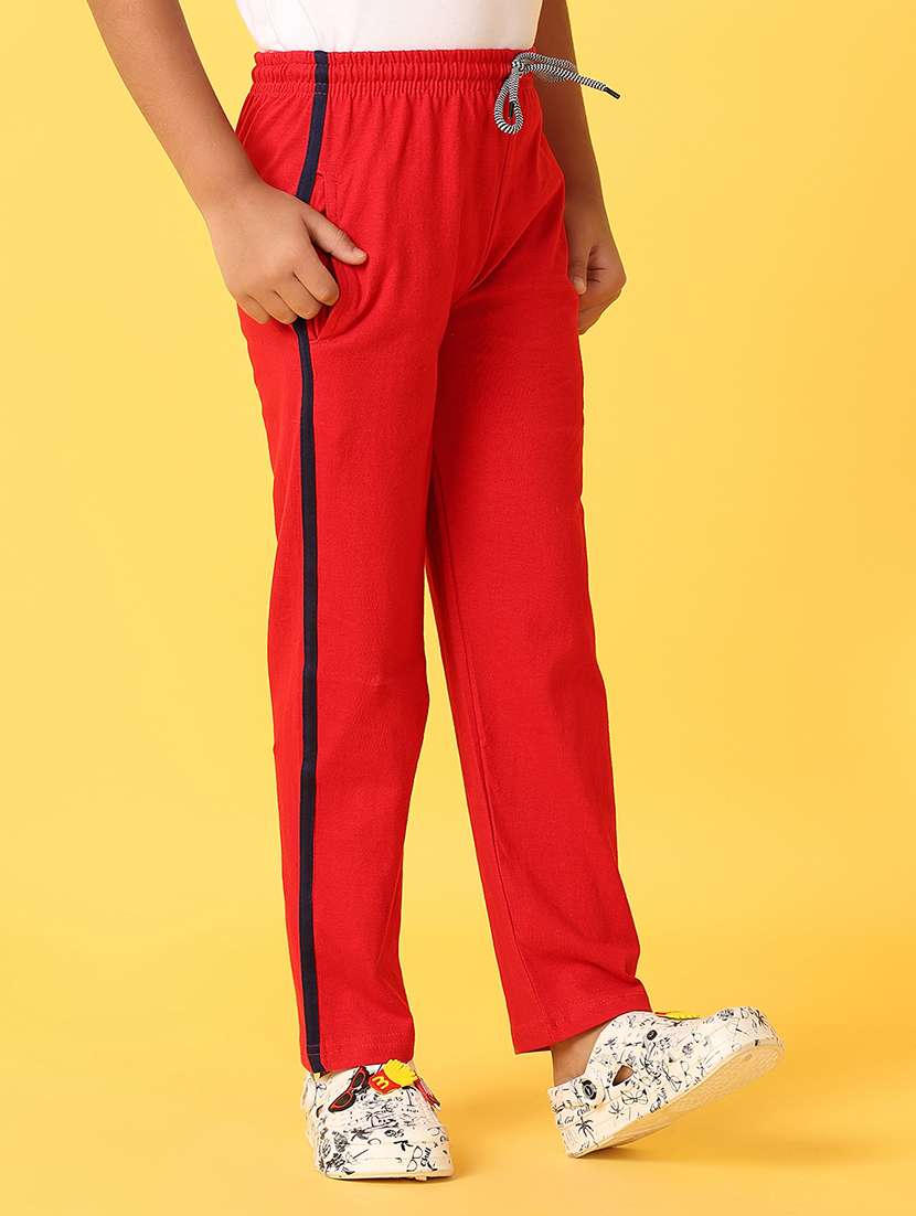 boys red cotton casual track pant - 21378373 -  Standard Image - 1
