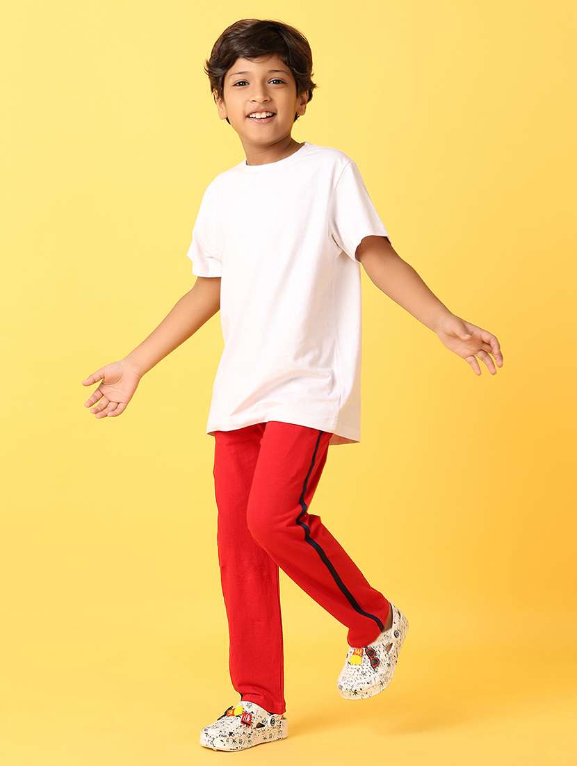 boys red cotton casual track pant - 21378373 -  Standard Image - 4