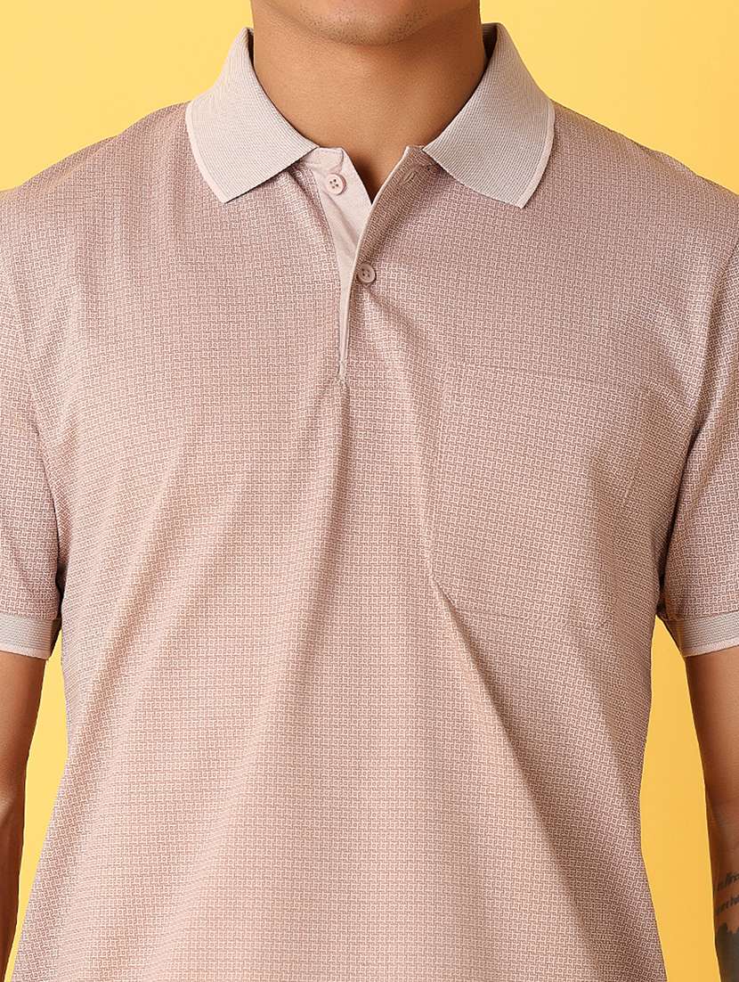 men polo neck self design short sleeve t-shirt - 21378381 - Standard Image - 4