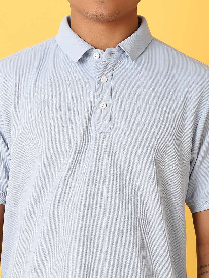 men polo neck self design short sleeve t-shirt - 21378398 - Standard Image - 4