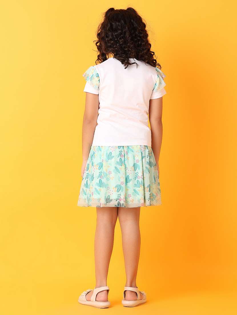 girls printed round neck tee - 21378401 -  Standard Image - 4