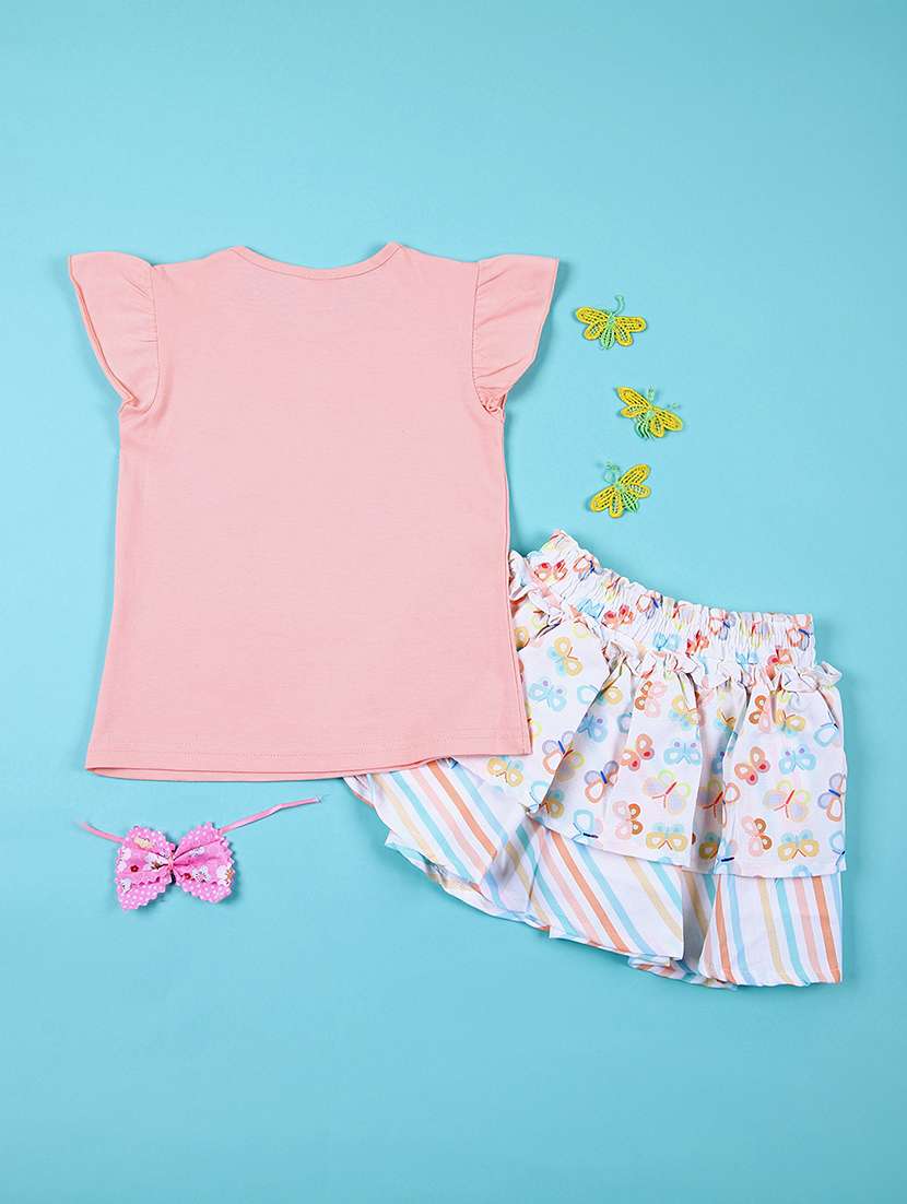 girls pink cotton skirt & top set - 21378417 -  Standard Image - 1