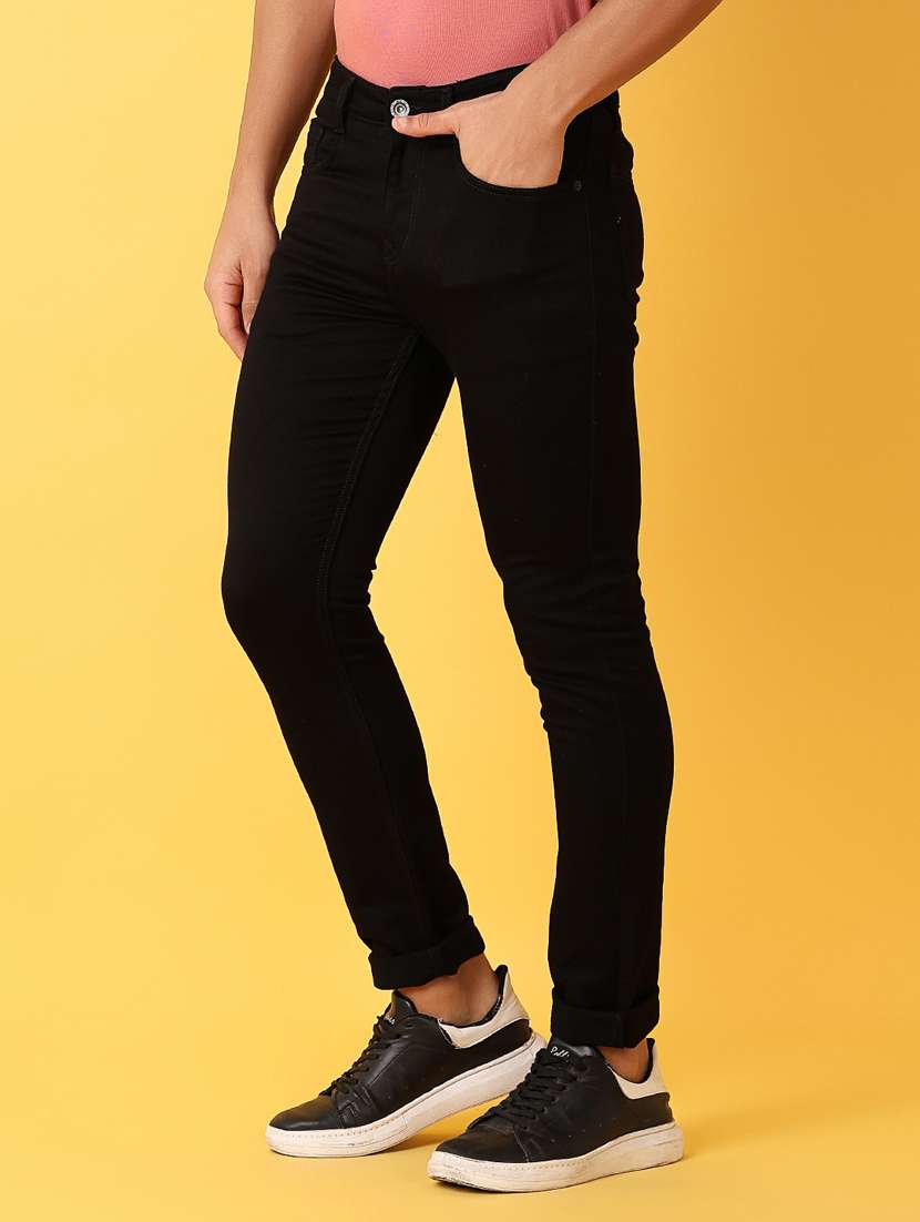 men black solid jean - 21378458 - Standard Image - 1