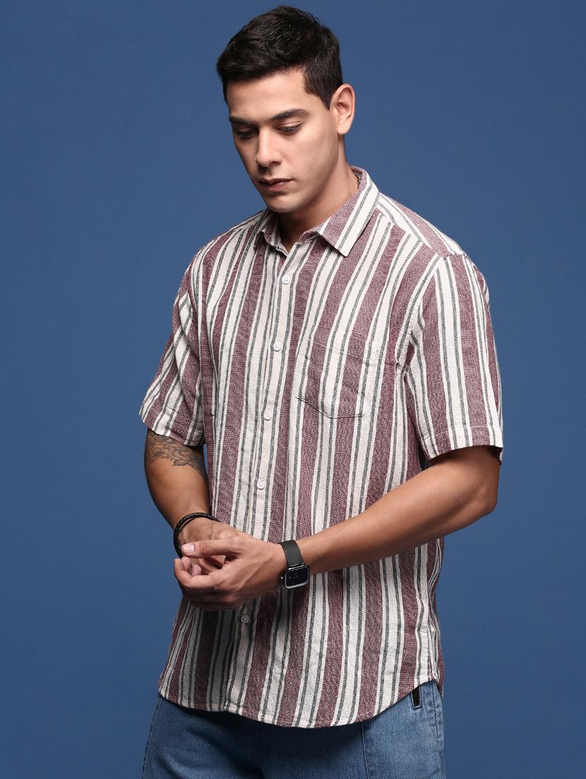 men striped cotton casual shirt - 21378724 -  Standard Image - 1