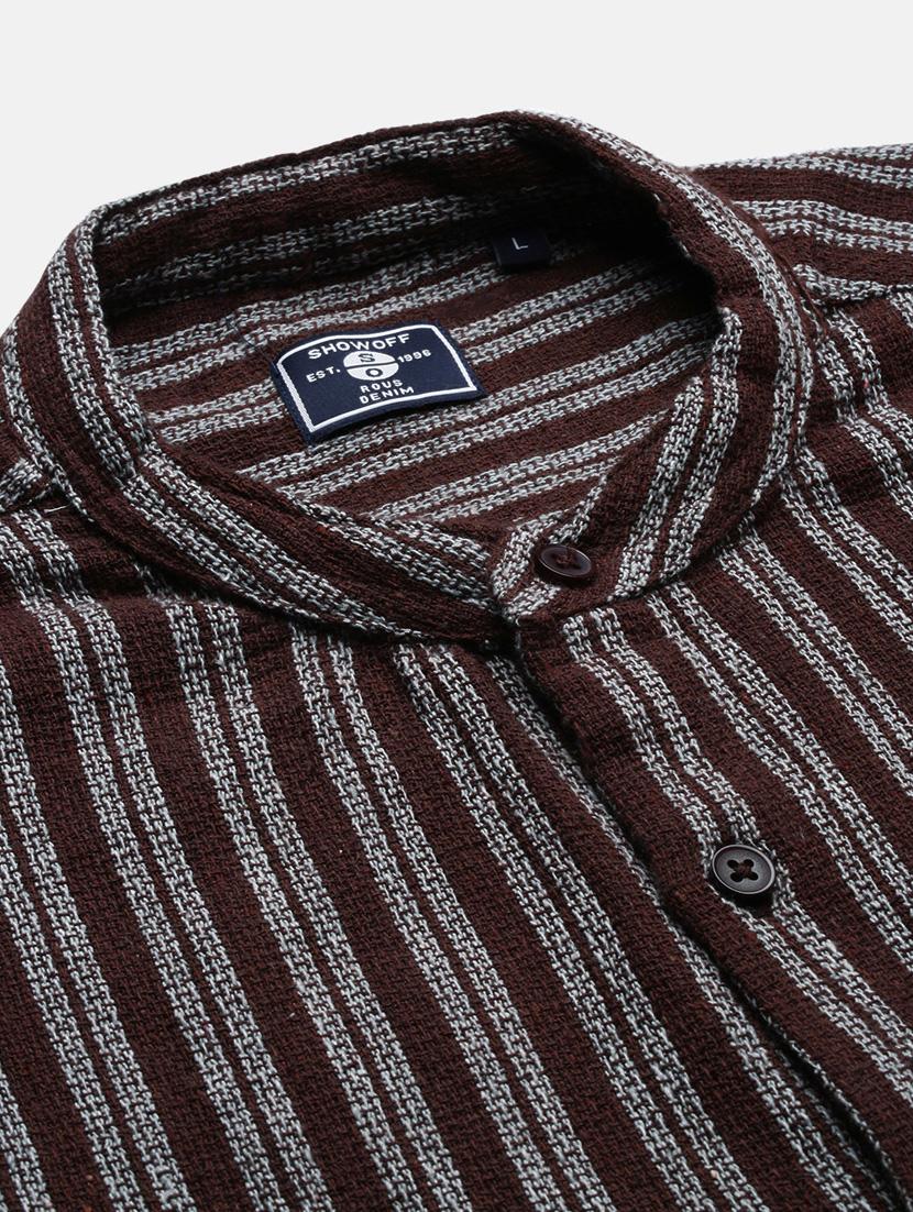 men long sleeved striped casual shirt - 21378727 - Standard Image - 6