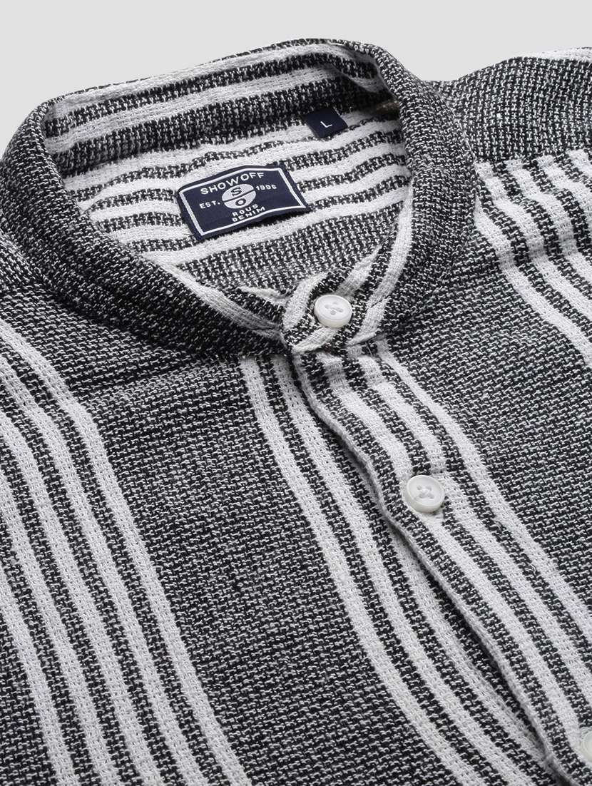 men long sleeved striped casual shirt - 21378728 - Standard Image - 6