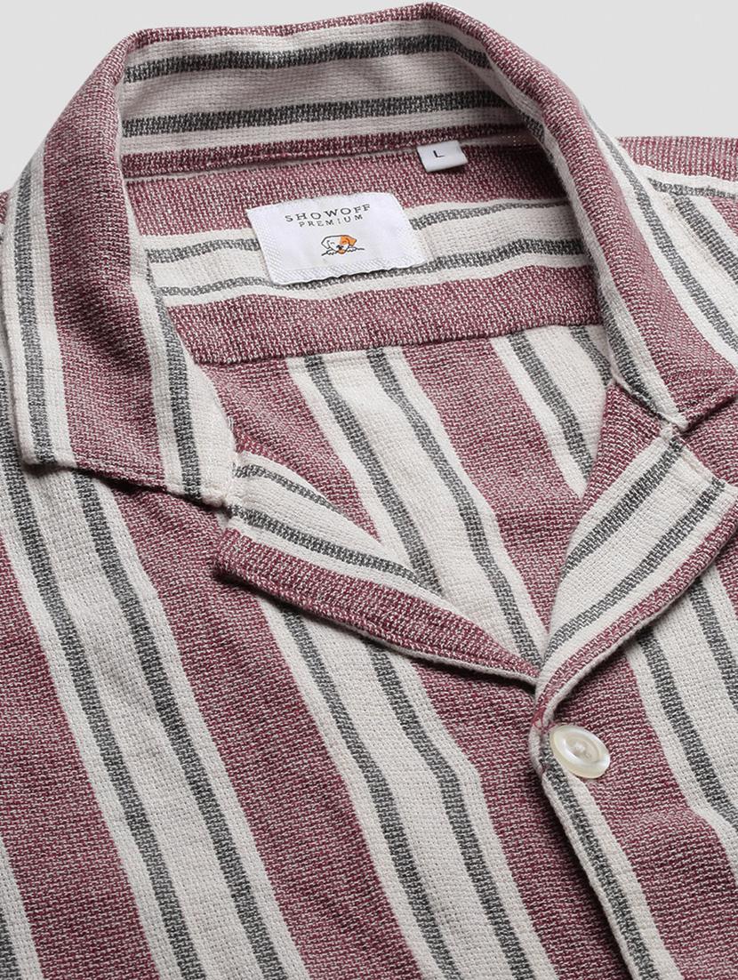 men short sleeved striped casual shirt - 21378732 - Standard Image - 6