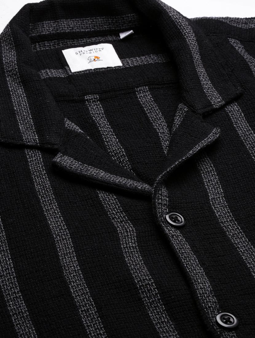 men short sleeved striped casual shirt - 21378736 - Standard Image - 6