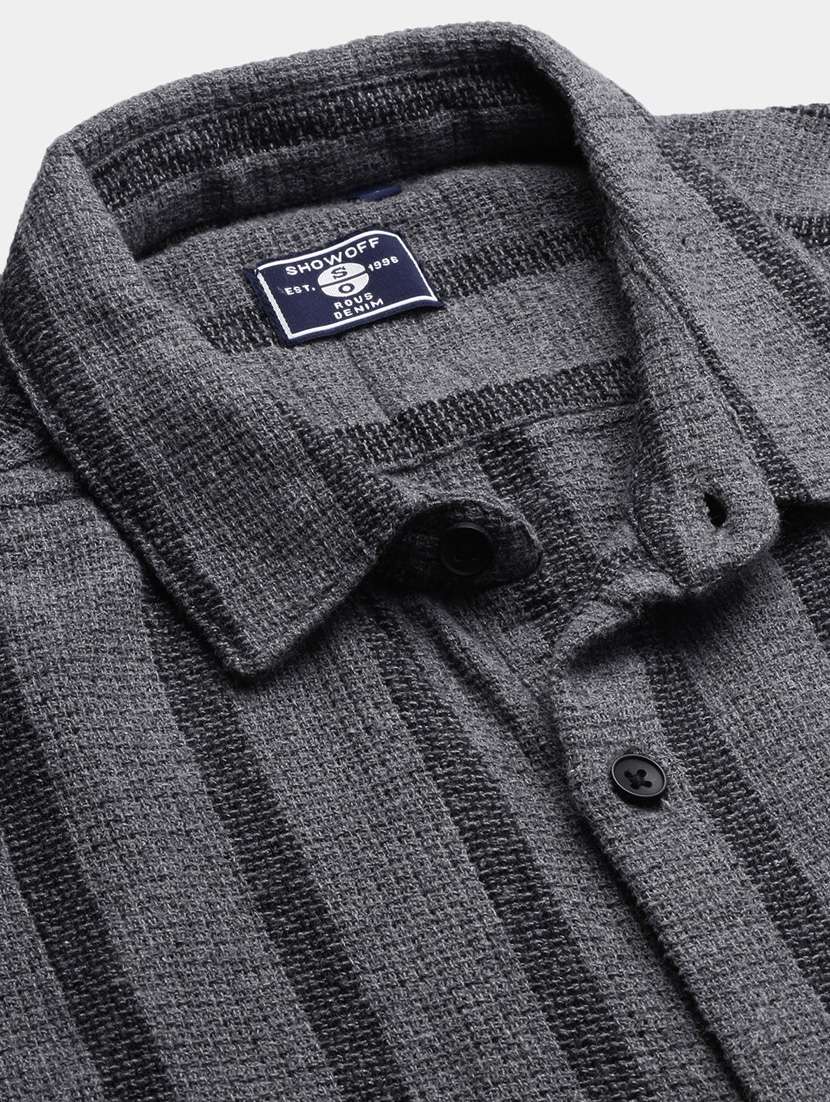 men short sleeved striped casual shirt - 21378741 -  Standard Image - 6