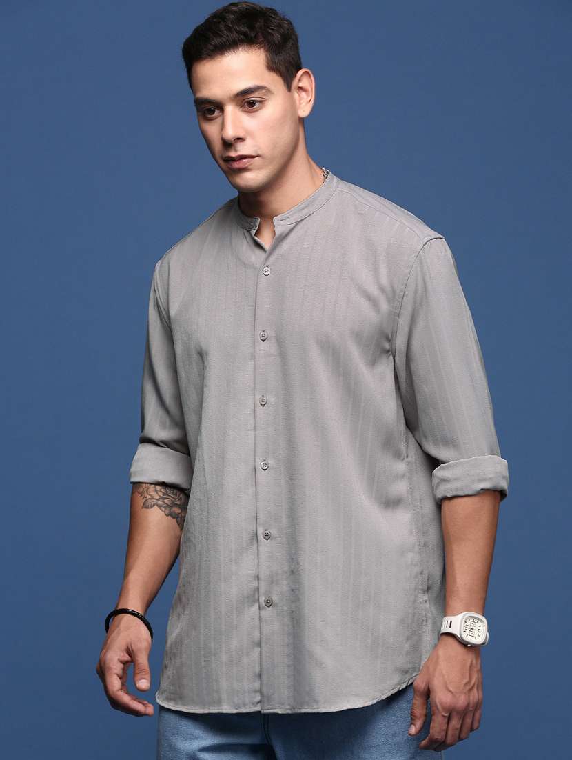 grey cotton casual shirt - 21378769 -  Standard Image - 1