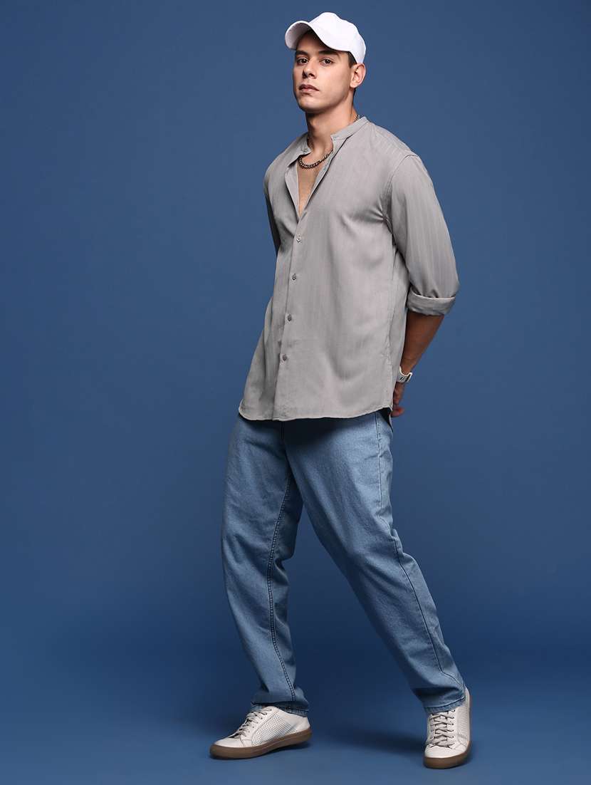 grey cotton casual shirt - 21378769 -  Standard Image - 4