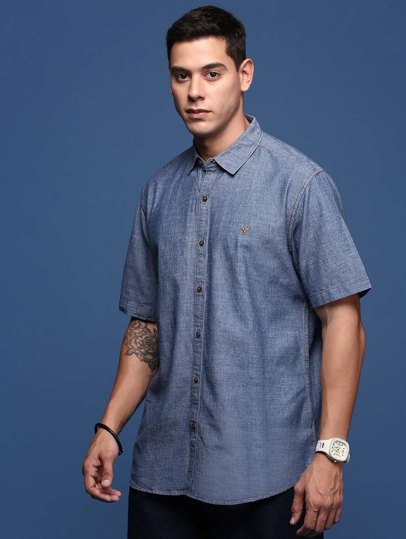 men solid cotton casual shirt - 21378781 -  Standard Image - 1