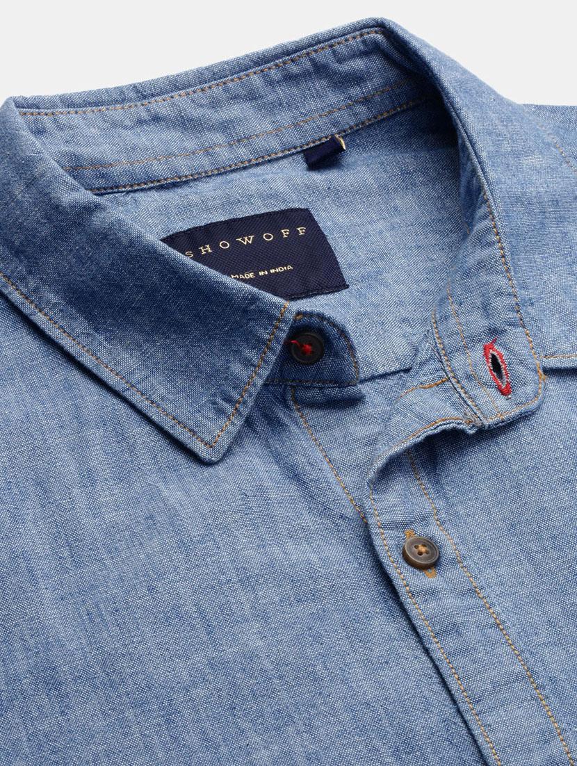 men short sleeved solid casual shirt - 21378782 - Standard Image - 6