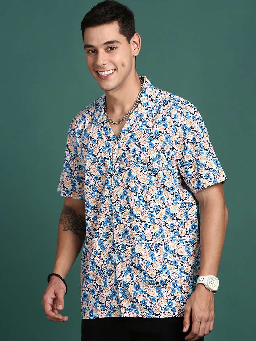 men floral print cotton casual shirt - 21378792 -  Standard Image - 1