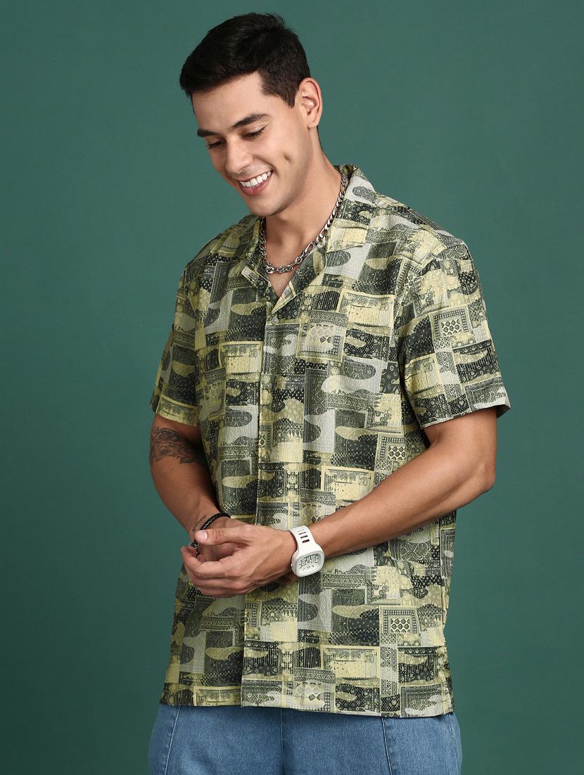 men short sleeved printed casual shirt - 21378795 -  Standard Image - 1