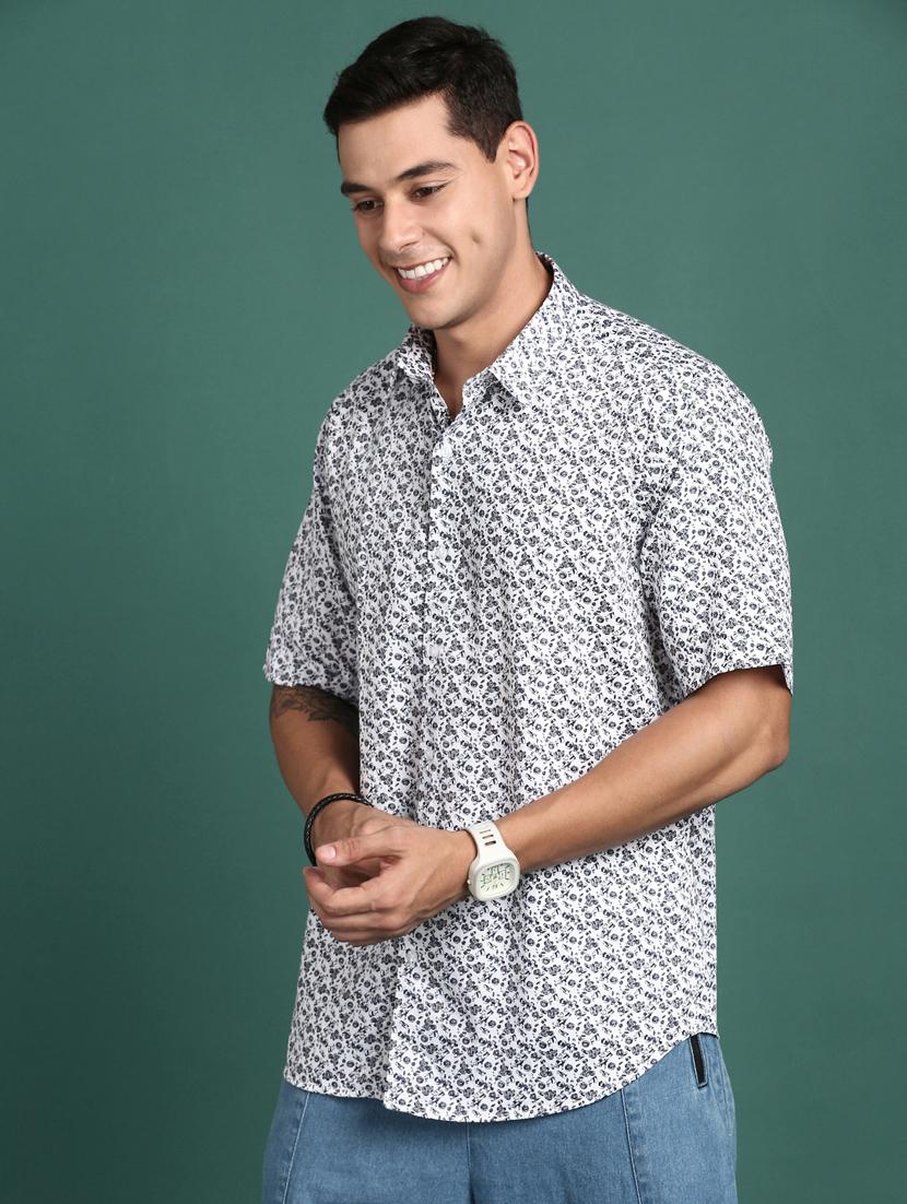 men short sleeved printed casual shirt - 21378804 - Standard Image - 1