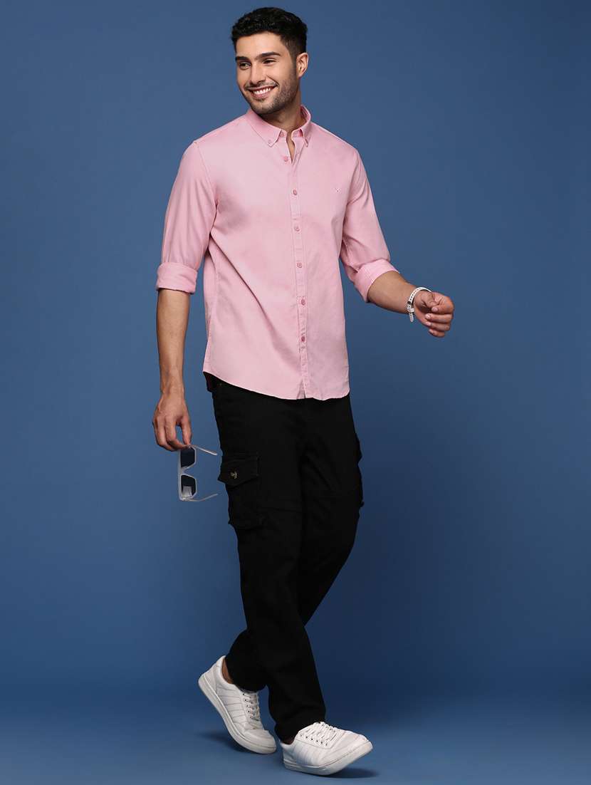 men long sleeved solid casual shirt - 21378808 -  Standard Image - 4