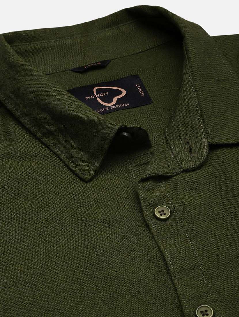 men long sleeved solid casual shirt - 21378820 -  Standard Image - 6