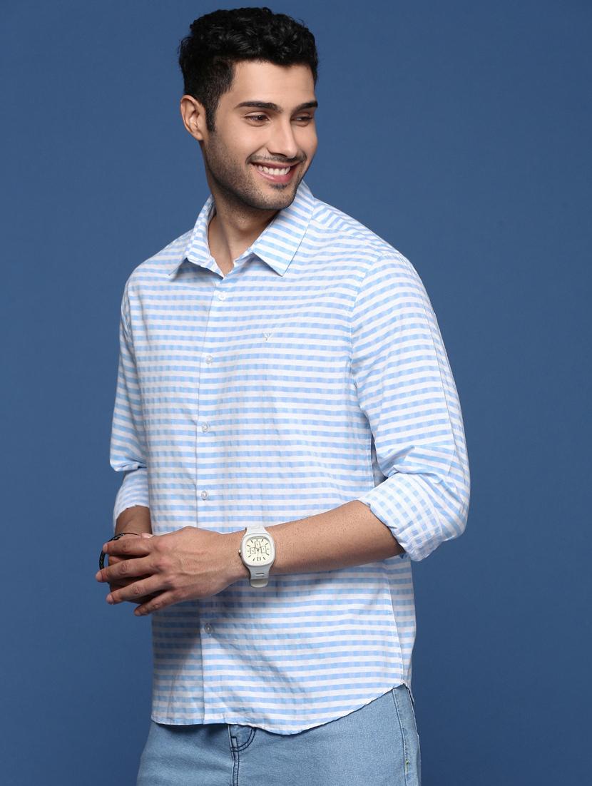 men long sleeved checkered casual shirt - 21378826 -  Standard Image - 1