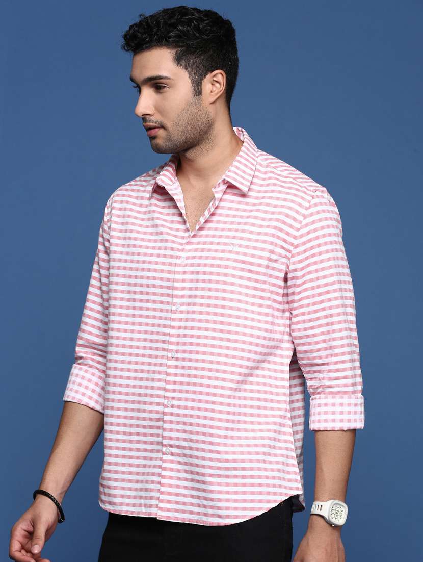 men long sleeved checkered casual shirt - 21378827 -  Standard Image - 1