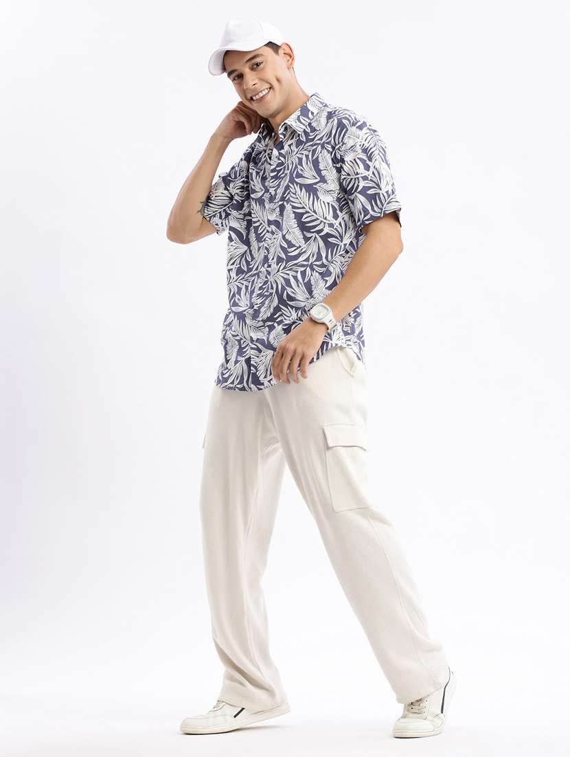 blue printed cotton casual shirt - 21378840 -  Standard Image - 4