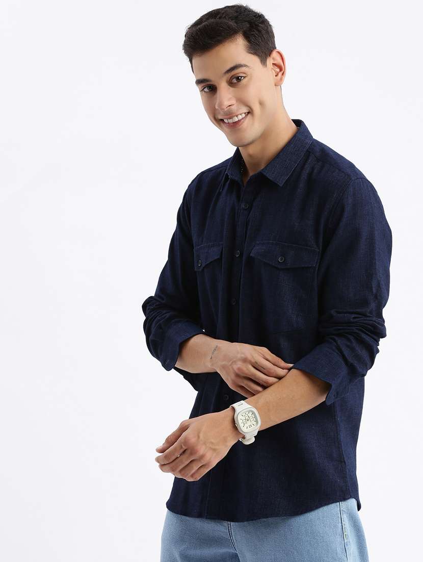 men solid cotton casual shirt - 21378847 -  Standard Image - 1